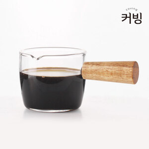커빙 커피 에스프레소샷잔 샷글라스 내열 유리 우드 손잡이 더블 퓨어 글라스 베이직샷잔
